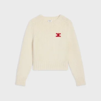 Sweter z okrągłym dekoltem z kaszmiru i jedwabiu