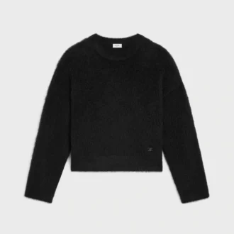 Sweter z okrągłym dekoltem z szczotkowanego moheru