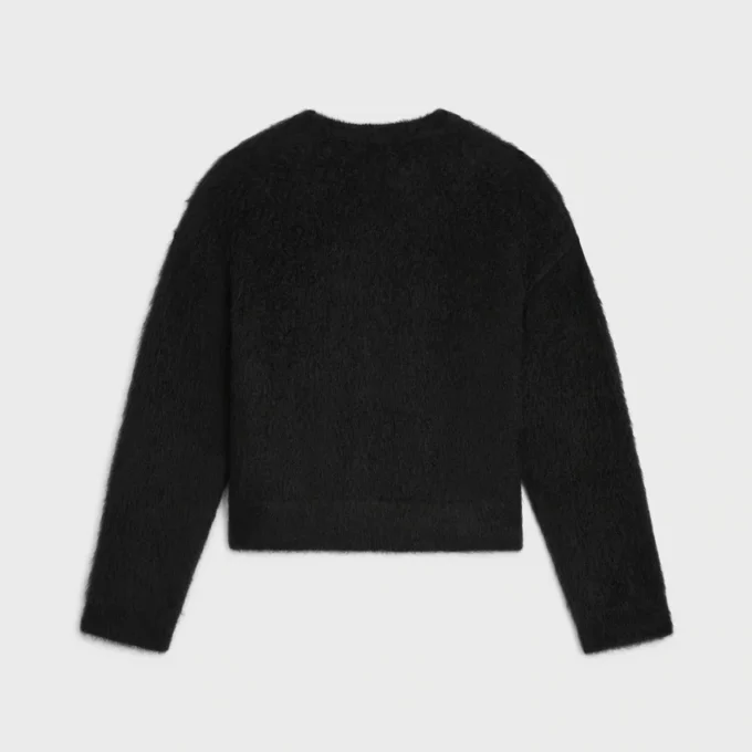 Sweter z okrągłym dekoltem z szczotkowanego moheru Sweter z okrągłym dekoltem z szczotkowanego moheru