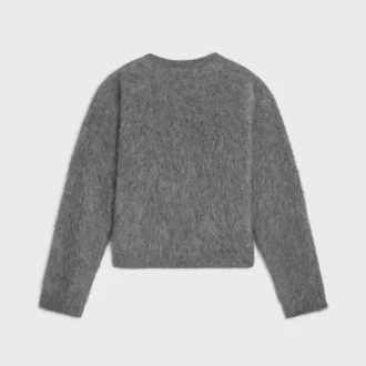 Sweter z okrągłym dekoltem z szczotkowanego moheru