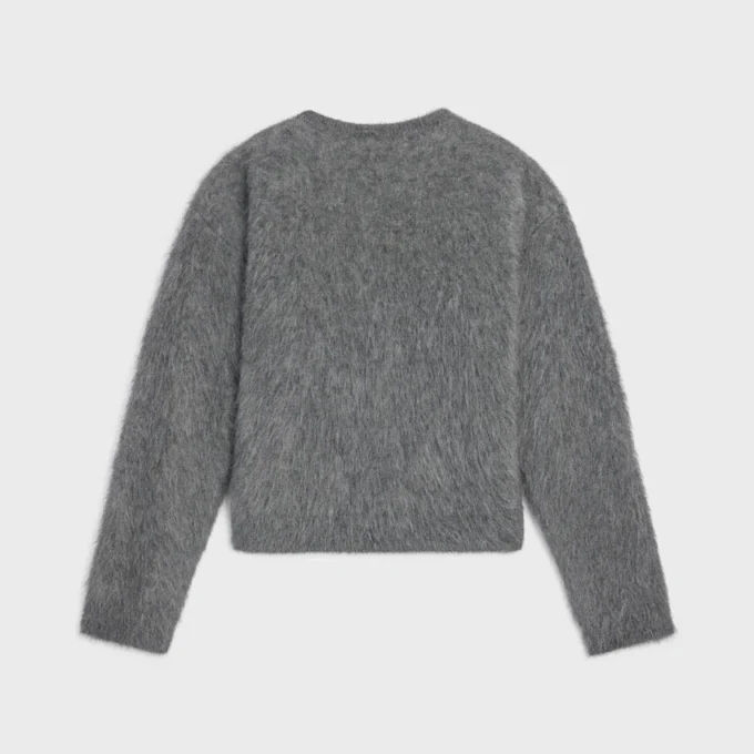 Sweter z okrągłym dekoltem z szczotkowanego moheru Sweter z okrągłym dekoltem z szczotkowanego moheru