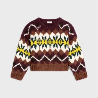Sweter z okrągłym dekoltem z wełny Fair Isle