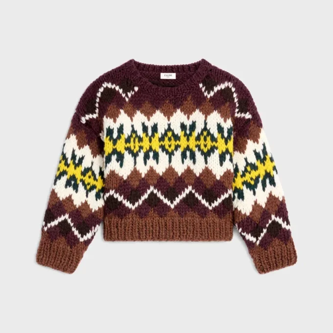 Sweter z okrągłym dekoltem z wełny Fair Isle Sweter z okrągłym dekoltem z wełny Fair Isle