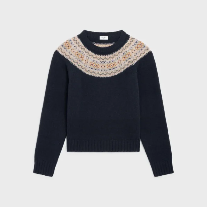 Sweter z okrągłym dekoltem z wełny Triomphe Fair Isle