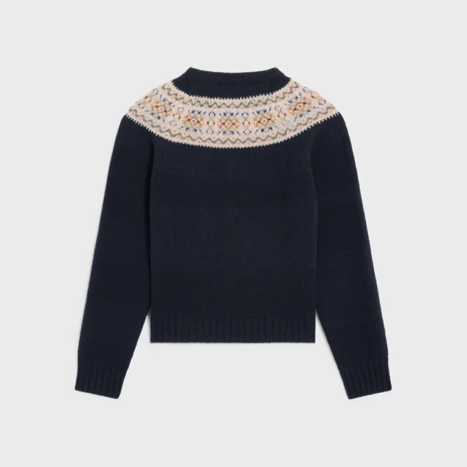 Sweter z okrągłym dekoltem z wełny Triomphe Fair Isle