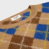 Sweter z okrągłym dekoltem z wełny w romby