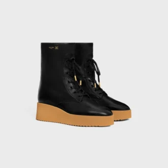 Sznurowane buty Austin z błyszczącej skóry cielęcej