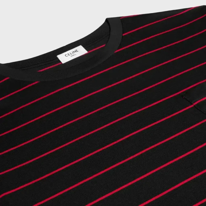 T-shirt Triomphe Regular z dzianiny w paski