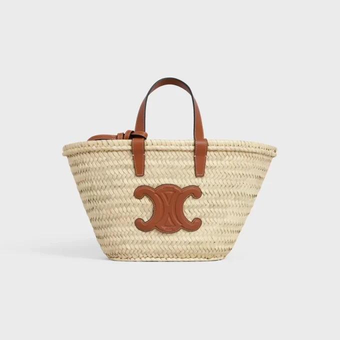 Teen Celine Classic Panier z motywem liści palmowych i skóry cielęcej Teen Celine Classic Panier z motywem liści palmowych i skóry cielęcej