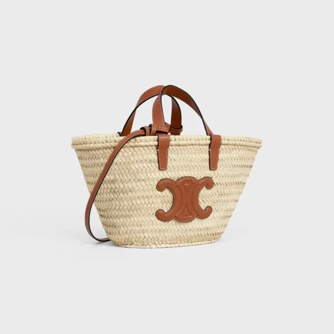 Teen Celine Classic Panier z motywem liści palmowych i skóry cielęcej Teen Celine Classic Panier z motywem liści palmowych i skóry cielęcej