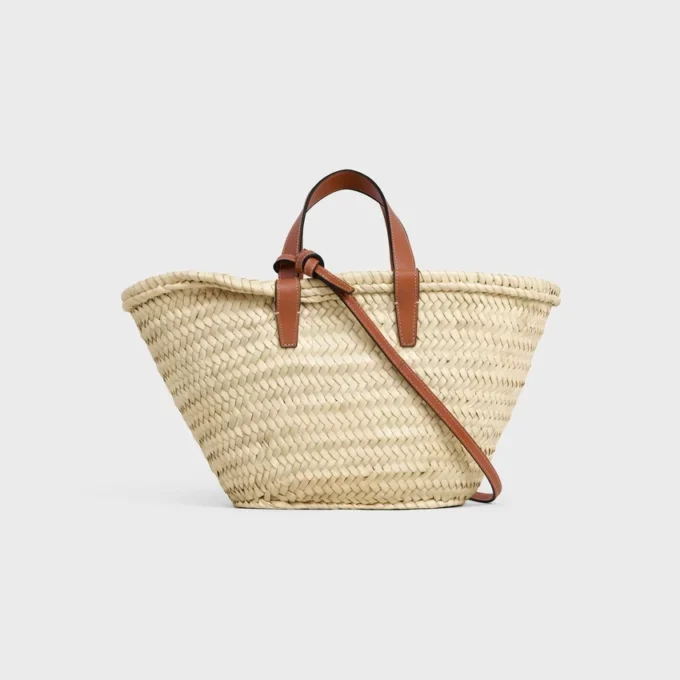 Teen Celine Classic Panier z motywem liści palmowych i skóry cielęcej Teen Celine Classic Panier z motywem liści palmowych i skóry cielęcej