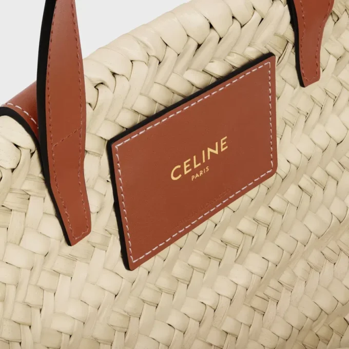 Teen Celine Classic Panier z motywem liści palmowych i skóry cielęcej Teen Celine Classic Panier z motywem liści palmowych i skóry cielęcej