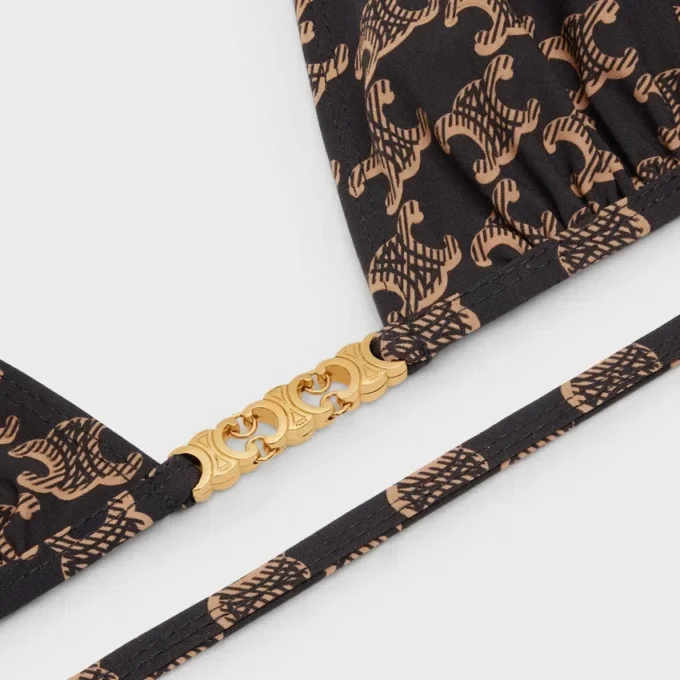 Top trójkątny z dzianiny z monogramem Top trójkątny z dzianiny z monogramem