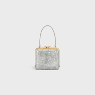 Torebka CELINE Lana Minaudiere z zamszowej skóry cielęcej ze strassami Torebka CELINE Lana Minaudiere z zamszowej skóry cielęcej ze strassami