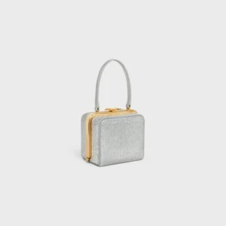 Torebka CELINE Lana Minaudiere z zamszowej skóry cielęcej ze strassami Torebka CELINE Lana Minaudiere z zamszowej skóry cielęcej ze strassami