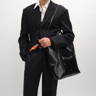 Vertical Cabas Luggage in Shiny Calfskin
