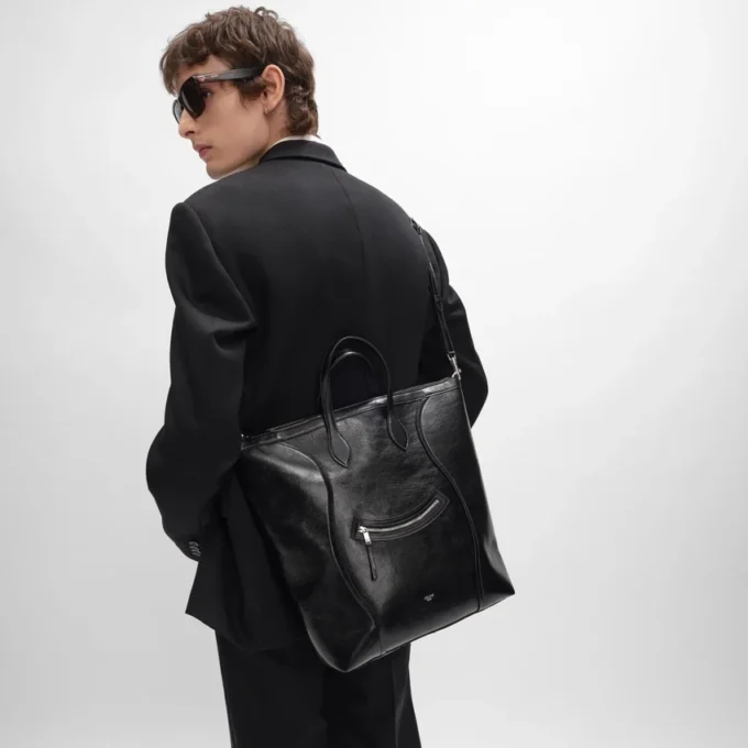 Vertical Cabas Luggage in Shiny Calfskin Vertical Cabas Luggage in Shiny Calfskin
