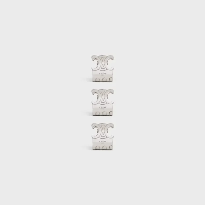 Zestaw 3 mini spinek do włosów CELINE z mosiądzu z wykończeniem rodowym i stali Zestaw 3 mini spinek do włosów CELINE z mosiądzu z wykończeniem rodowym i stali