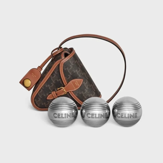 Zestaw do gry w petanque CELINE z Triomphe Canvas i skóry cielęcej Zestaw do gry w petanque CELINE z Triomphe Canvas i skóry cielęcej